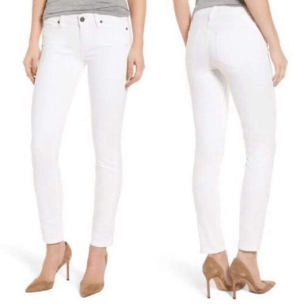 PAIGE Women's Skyline Ankle Peg Crisp White Jeans - Picture 2 of 7